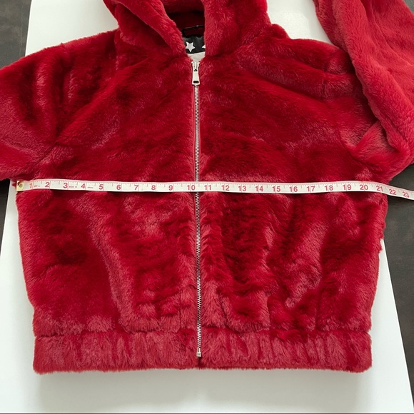 Avec Les Filles Cozy Faux Fur Crop Hooded Jacket - Picture 3 of 7